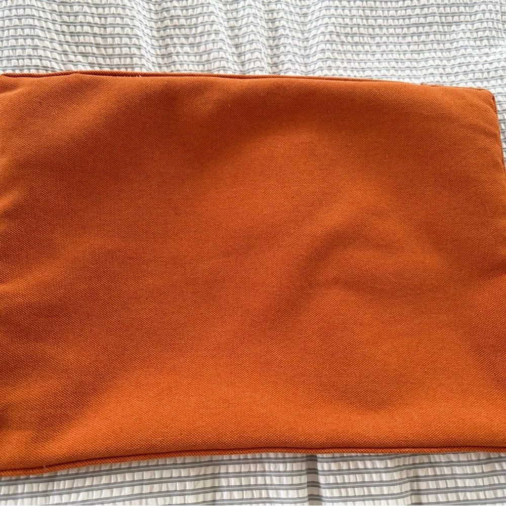 High-End Burnt Orange Linen Lumbar Pillow Cover 14x19 | Tassel Accent Luxe Decor